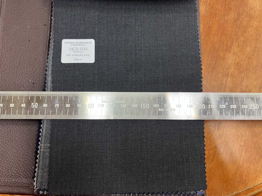 14CN-1519 CANONICO Super 120’s Tropical グレー オルタネイトストライプ[生地] CANONICO(カノニコ)