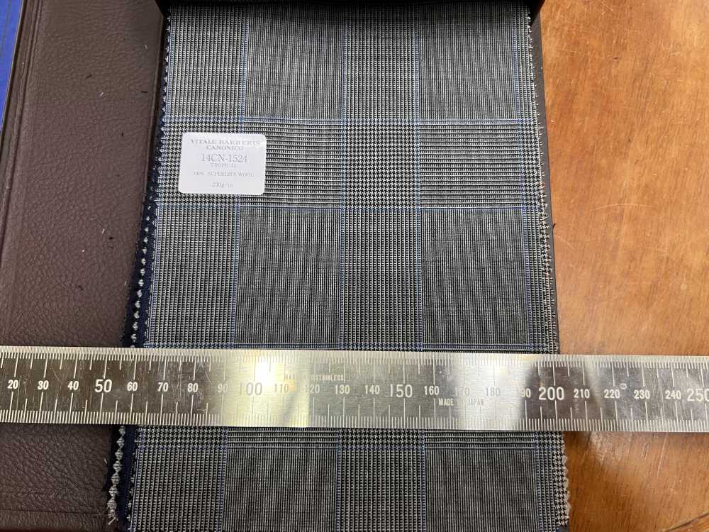 14CN-1524 CANONICO Super 120’s Tropical ライトグレー プリンスオブウェールズチェック[生地] CANONICO(カノニコ)