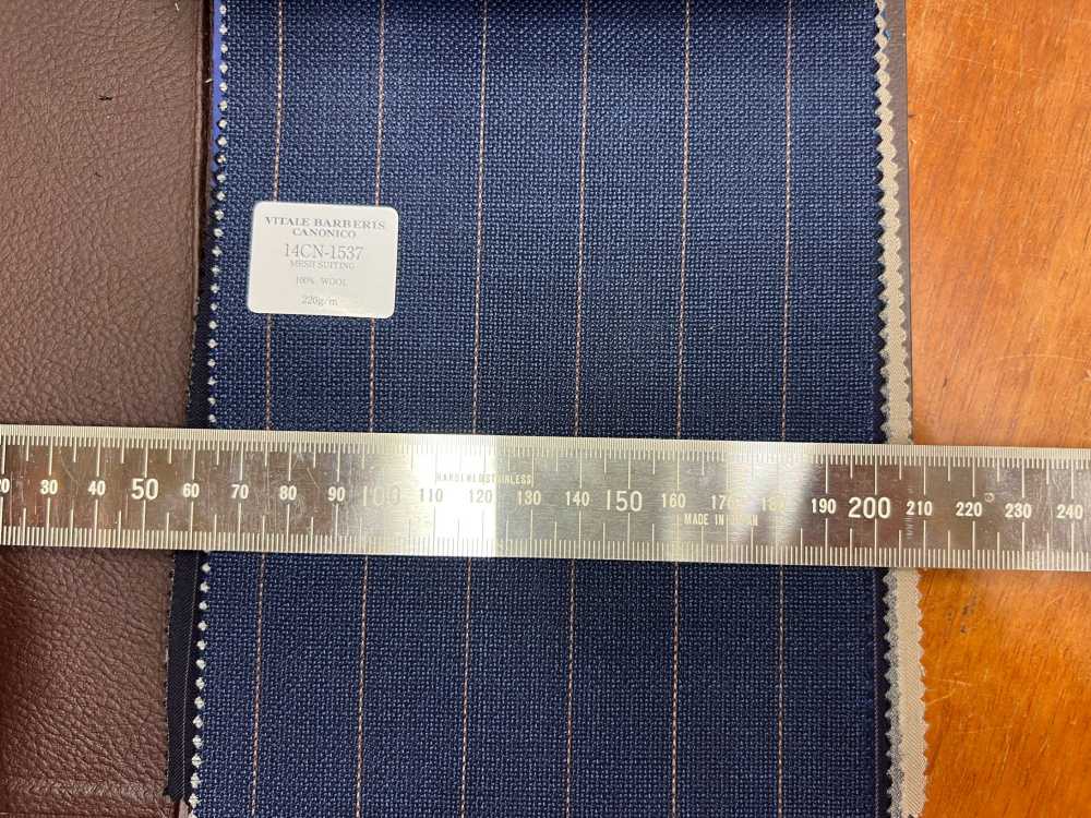 14CN-1537 CANONICO MESH SUITING ネイビー ストライプ[生地] CANONICO(カノニコ)