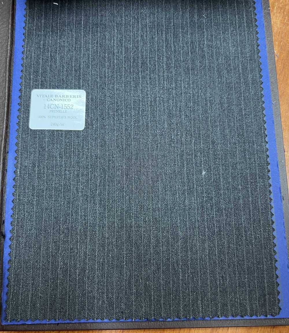 14CN-1552 CANONICO PRUNELLE ダークグレー ストライプ[生地] CANONICO(カノニコ)