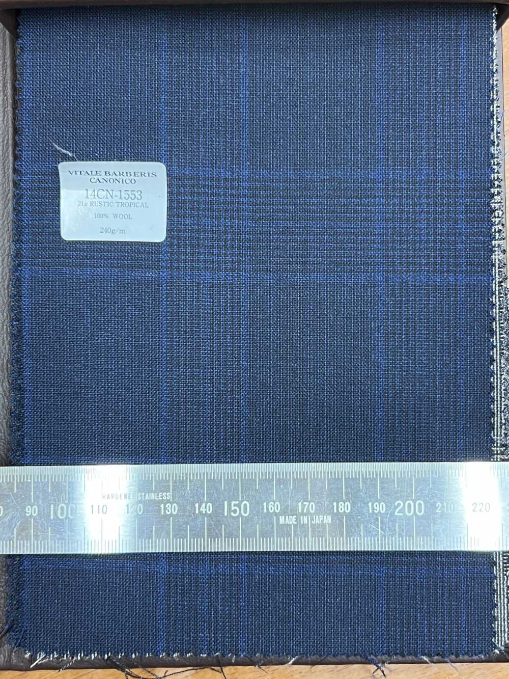 14CN1553 CANONICO 21μ RUSTIC TROPICAL グレンチェック ブルー[生地] CANONICO(カノニコ)