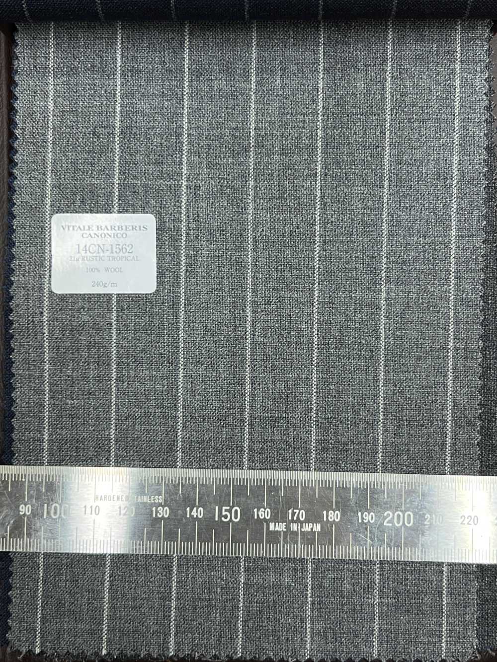 14CN1562 CANONICO 21μ RUSTIC TROPICAL ストライプ グレー[生地] CANONICO(カノニコ)