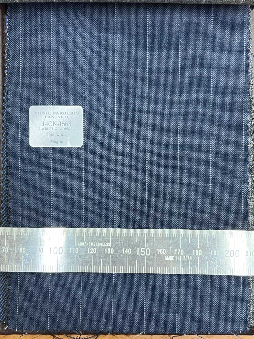 14CN1563 CANONICO 21μ RUSTIC TROPICAL ストライプ ブルー[生地] CANONICO(カノニコ)