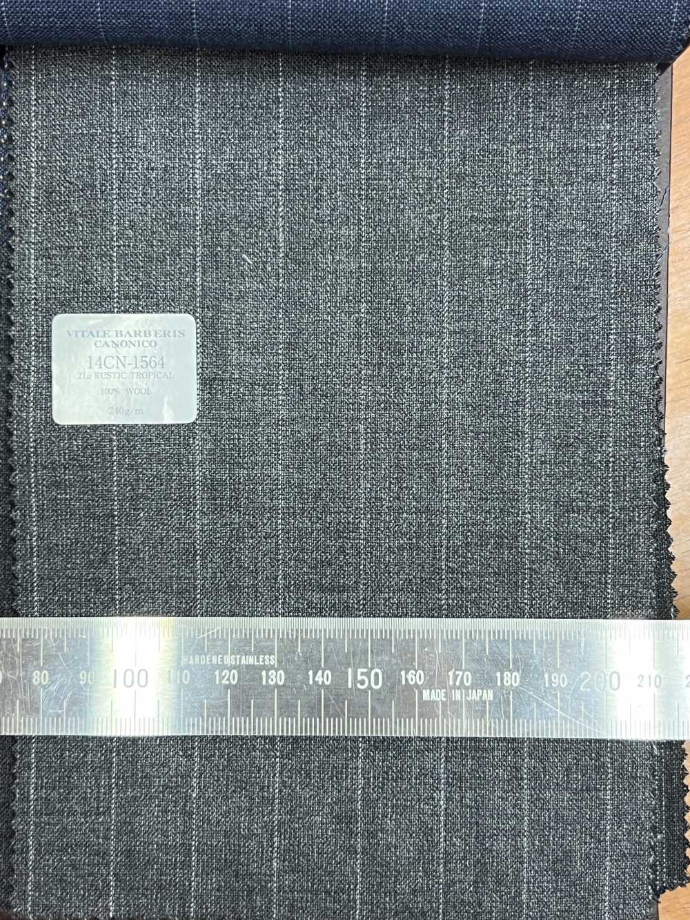 14CN1564 CANONICO 21μ RUSTIC TROPICAL ストライプ ダークグレー[生地] CANONICO(カノニコ)