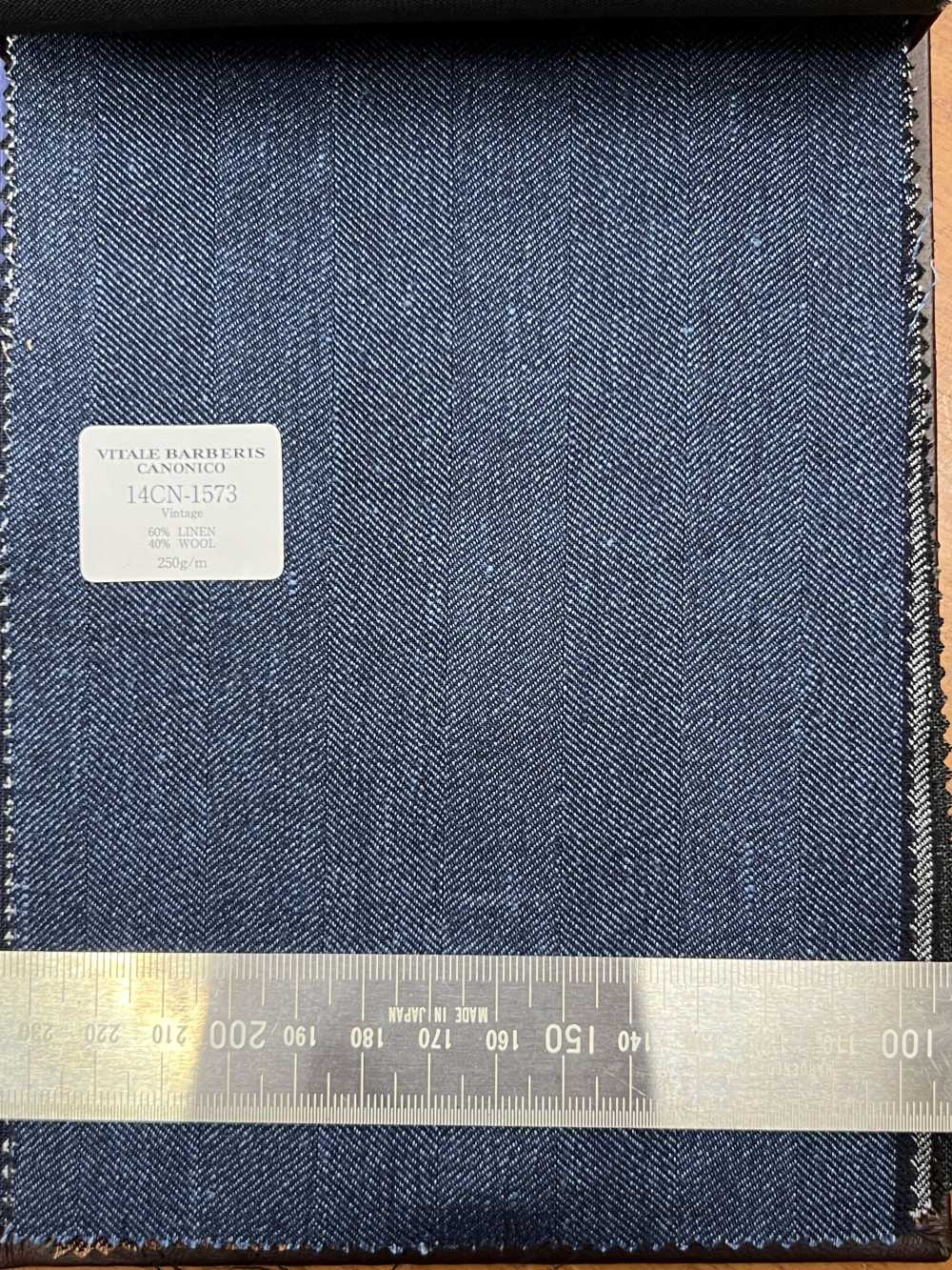 14CN1573 CANONICO LI/60 W/40 ブルー ヘリンボーン[生地] CANONICO(カノニコ)
