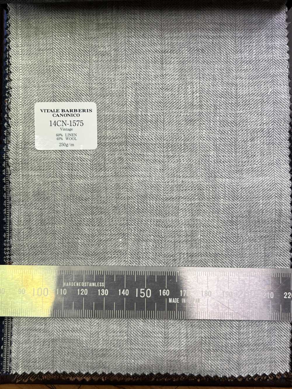 14CN1575 CANONICO LI/60 W/40 ライトグレー ヘリンボーン[生地] CANONICO(カノニコ)