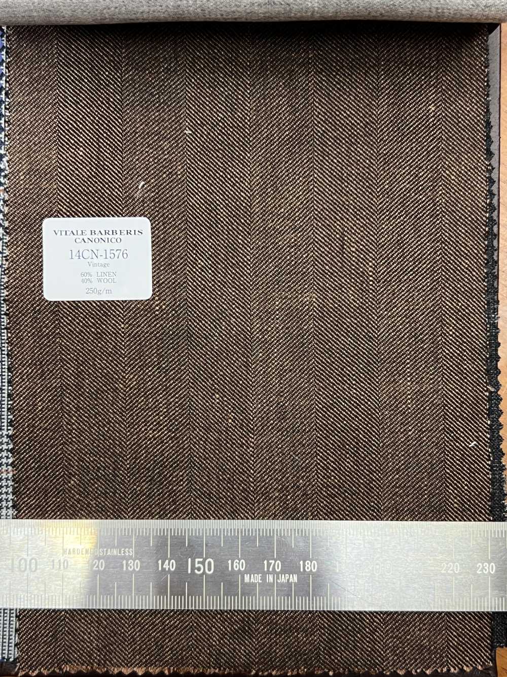 14CN1576 CANONICO LI/60 W/40 茶 ヘリンボーン[生地] CANONICO(カノニコ)