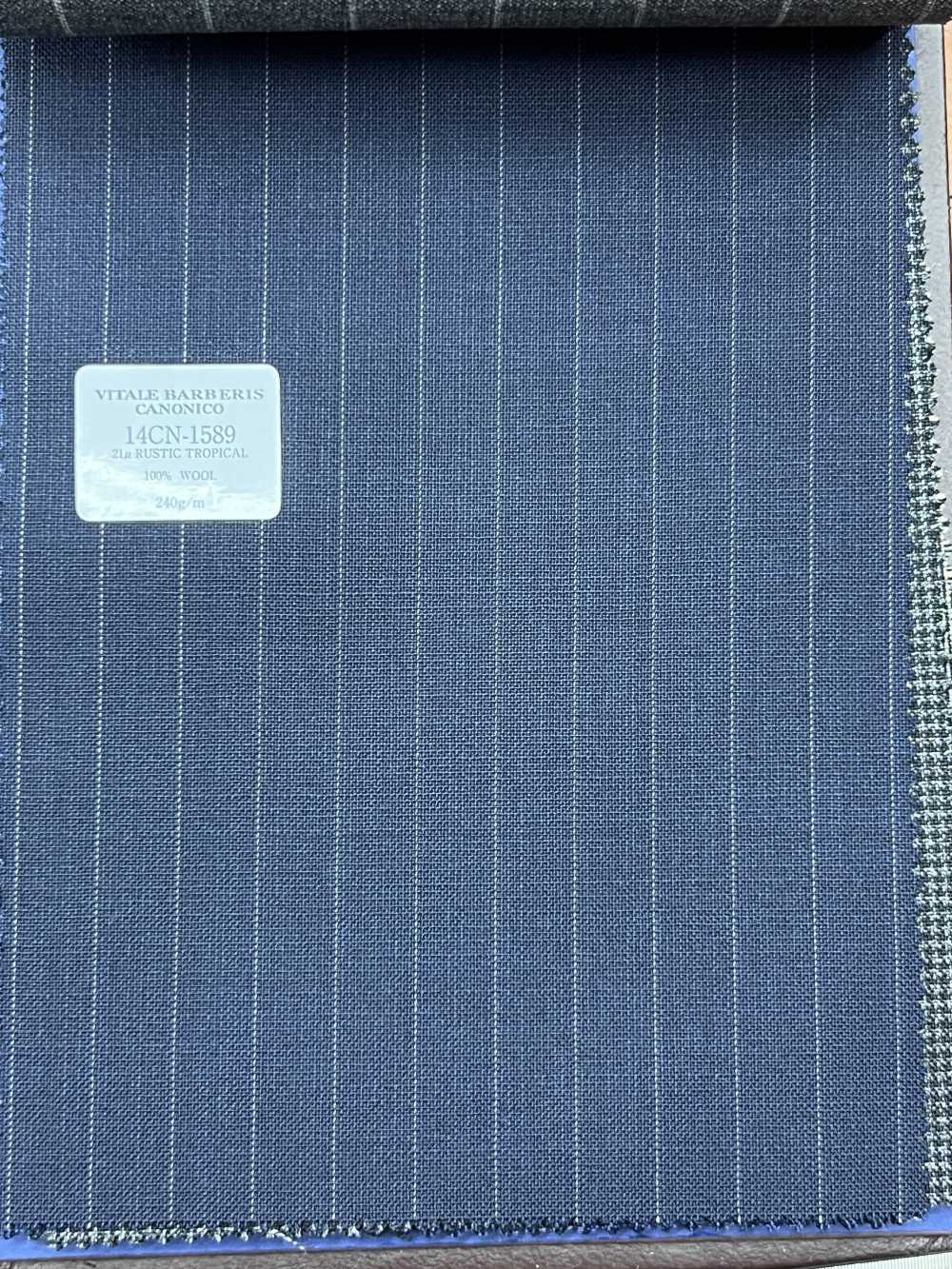 14CN1589 CANONICO 21μ RUSTIC TROPICAL ストライプ 濃紺[生地] CANONICO(カノニコ)