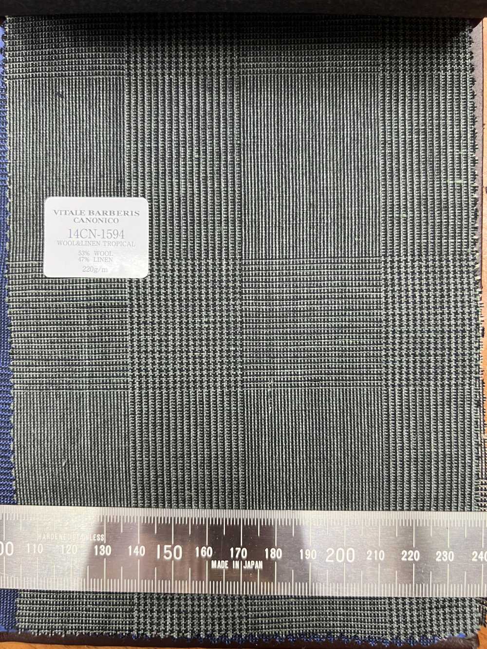 14CN1594 CANONICO 21 micron Wool & Linen ダークグリーン グレンチェック[生地] CANONICO(カノニコ)