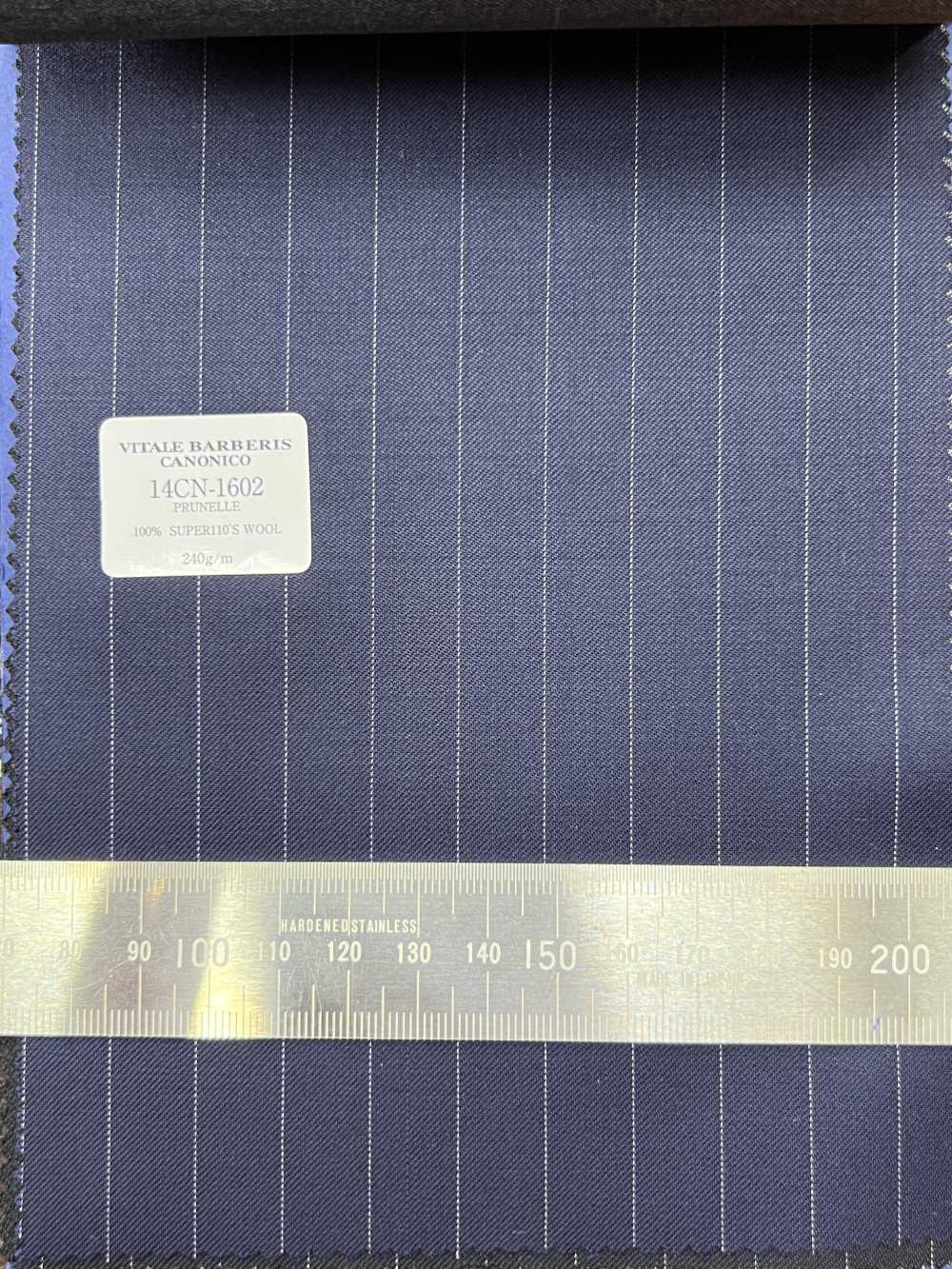 14CN1602 CANONICO PRUNELLE ネイビー ストライプ[生地] CANONICO(カノニコ)