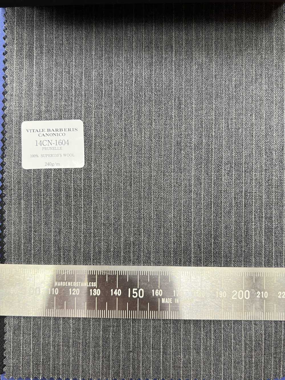 14CN1604 CANONICO PRUNELLE グレー ストライプ[生地] CANONICO(カノニコ)