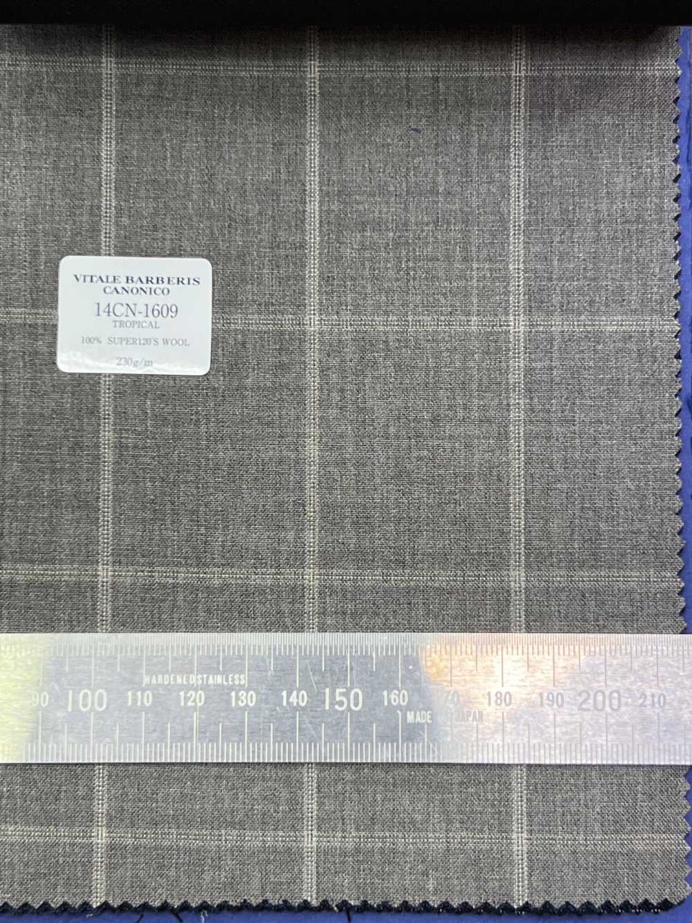 14CN1609 CANONICO Super 120’s Tropical グレー ウィンドペン[生地] CANONICO(カノニコ)