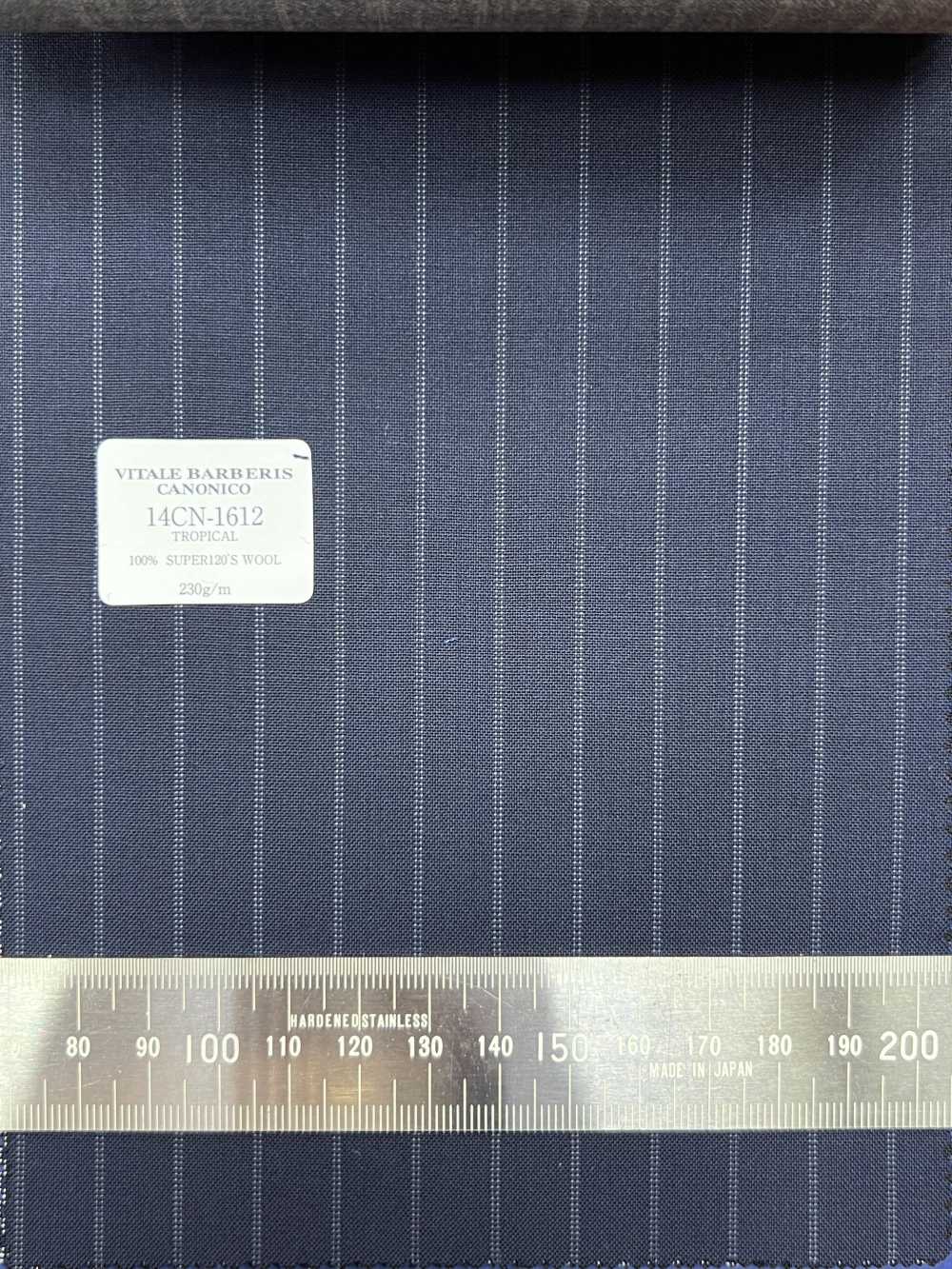 14CN1612 CANONICO Super 120’s Tropical ネイビー ストライプ[生地] CANONICO(カノニコ)