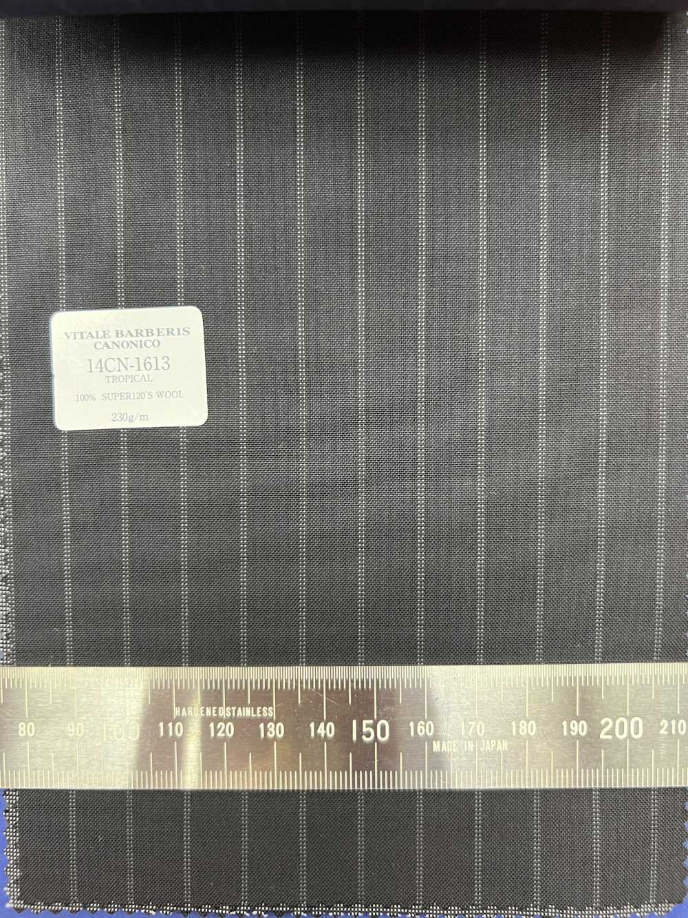 14CN1613 CANONICO Super 120’s Tropical ブラック ストライプ[生地] CANONICO(カノニコ)