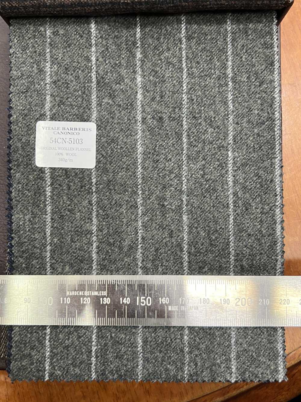 54CN5103 CANONICO(カノニコ) ORIGINAL WOOLEN FLANNEL ストライプ グレー[生地] CANONICO(カノニコ)