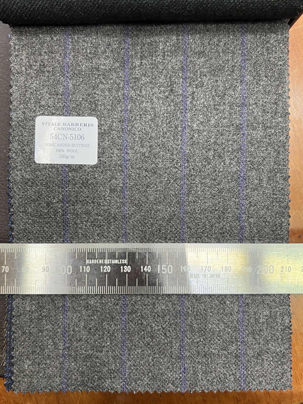 54CN5106 CANONICO(カノニコ) SEMICARDED SUITINGS ストライプ 灰色[生地] CANONICO(カノニコ)