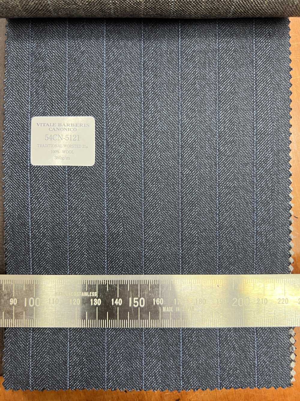 54CN5121 CANONICO(カノニコ) TRADITIONAL WORSTED 21μ ヘリンボーン 青[生地] CANONICO(カノニコ)
