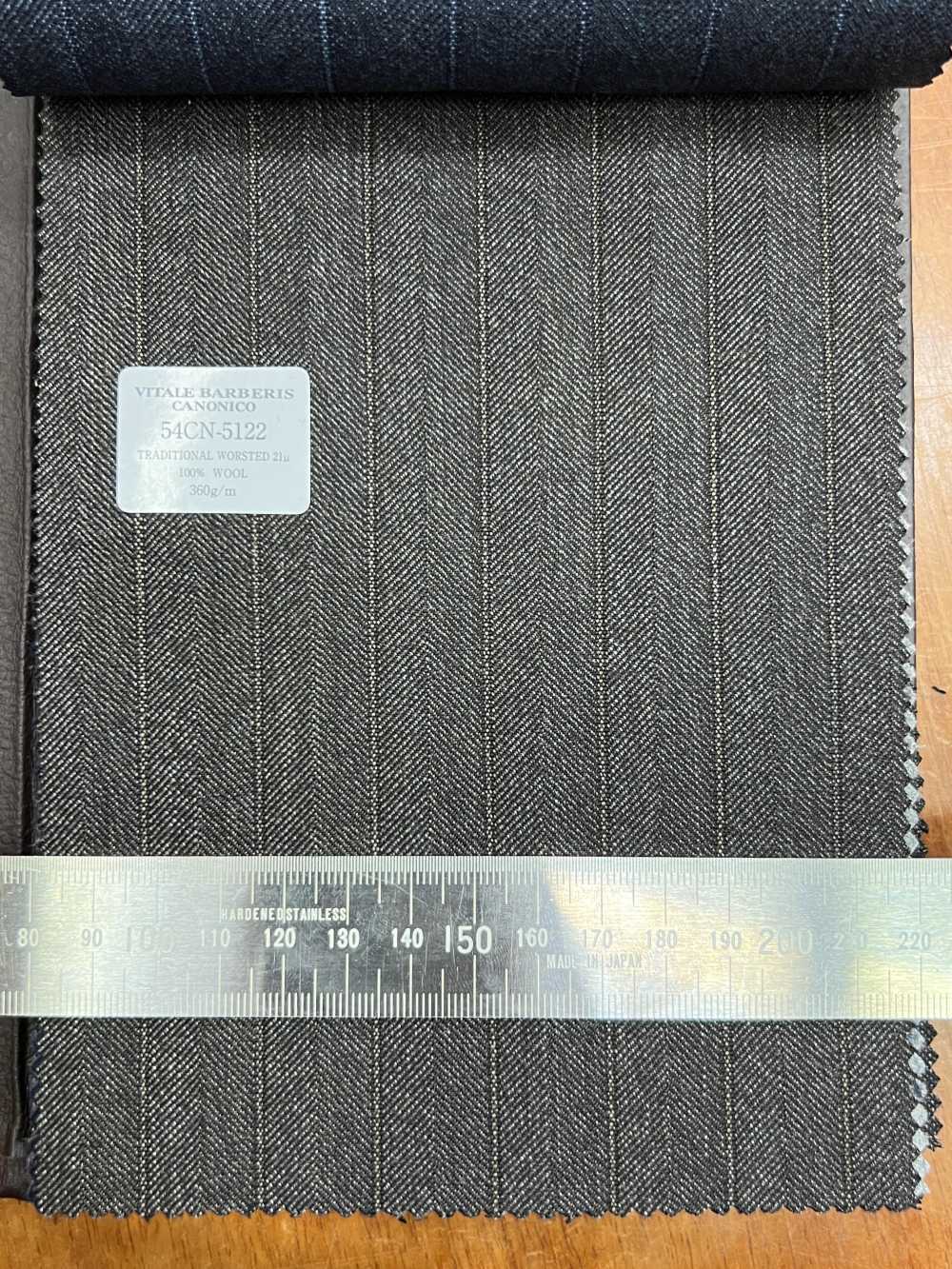 54CN5122 CANONICO(カノニコ) TRADITIONAL WORSTED 21μ 茶 ヘリンボーン[生地] CANONICO(カノニコ)