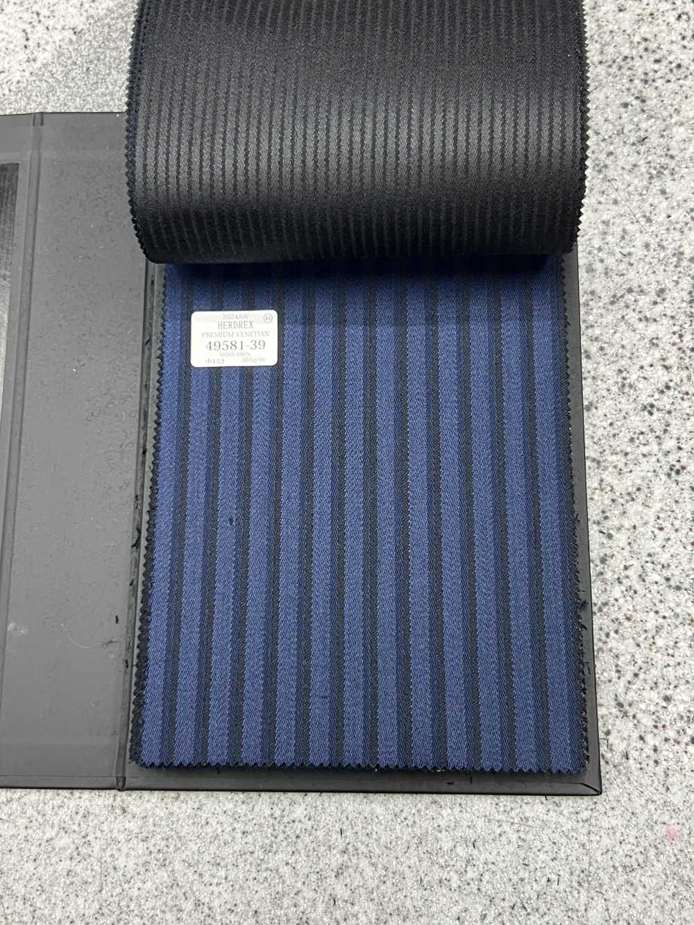 49581 PREMIUM VENETIAN 朱子織 艶 ネイビー[生地] 国島株式会社