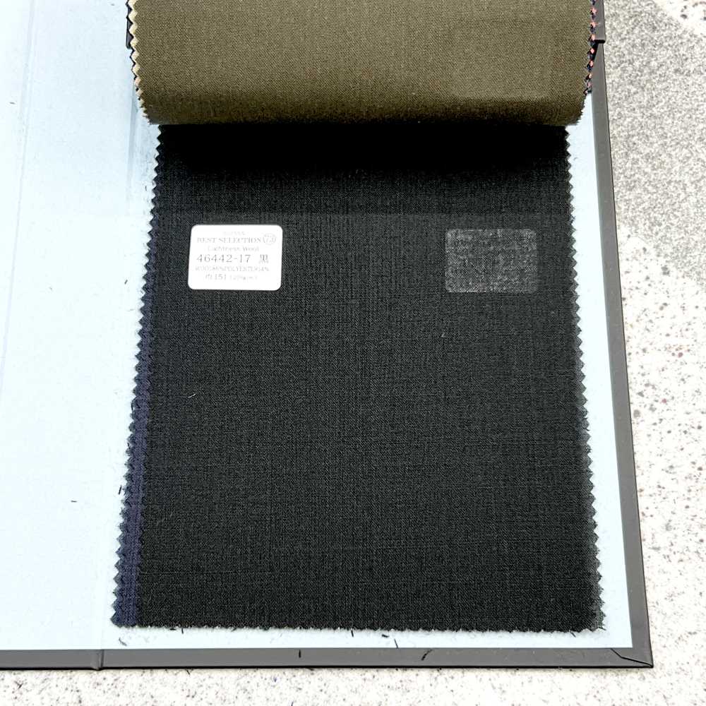 46442-17 25SS BEST SELECTION 【Lightness Wool】 ライトネスウール 黒 無地[生地] 国島株式会社