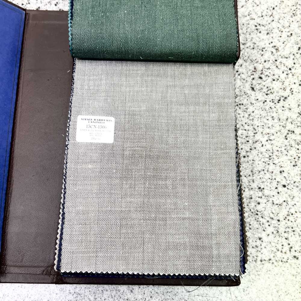 15CN1506 CANONICO(カノニコ) LINEN&21μ WOOL SUITING ベージュ ヘリンボーン[生地] CANONICO(カノニコ)