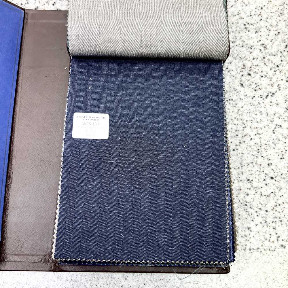 15CN1507 CANONICO(カノニコ) WOOL&LINEN SUITING ブルーグレー ヘリンボーン[生地] CANONICO(カノニコ)