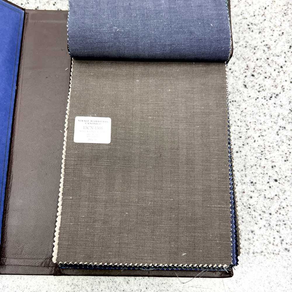 15CN1508 CANONICO カノニコ WOOL&LINEN SUITING 茶色 ヘリンボーン[生地] CANONICO(カノニコ)