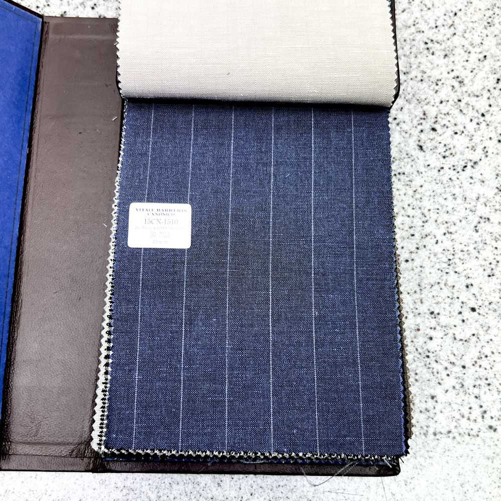 15CN1510 CANONICO カノニコ 21μ WOOL&LINEN TROPICAL ピンストライプ 淡青[生地] CANONICO(カノニコ)