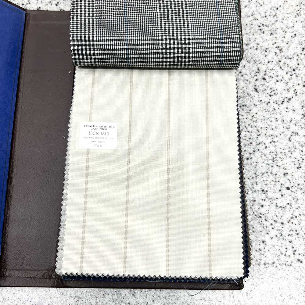 15CN1513 CANONICO カノニコ PURE WOOL TROPICAL SUITINGS クリーム ペンシルストライプ[生地] CANONICO(カノニコ)