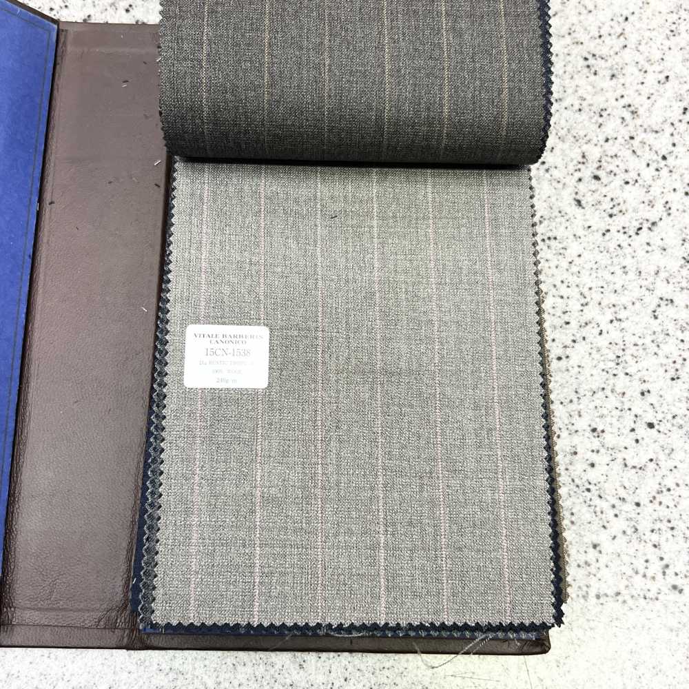 15CN1538 CANONIC カノニコ 21μ RUSTIC TROPICAL ライトグレー ペンシルストライプ[生地] CANONICO(カノニコ)