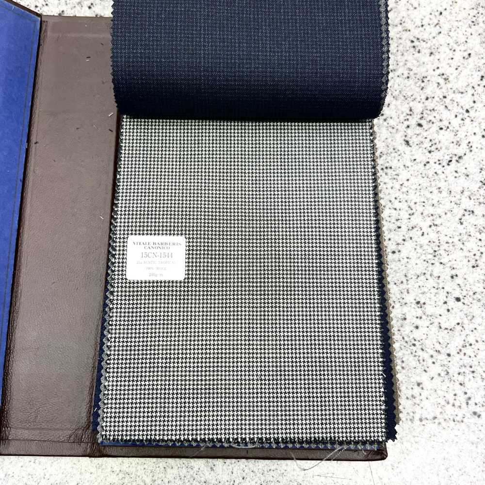 15CN1544 CANONIC カノニコ 21μ RUSTIC TROPICAL ハウンドトゥース 白黒[生地] CANONICO(カノニコ)
