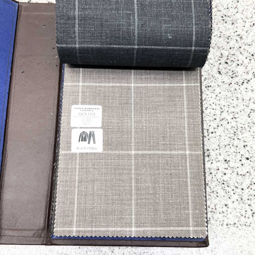 15CN1574 CANONIC カノニコ WOOL SILK&LINEN TROPICAL ウィンドペン ベージュ[生地] CANONICO(カノニコ)