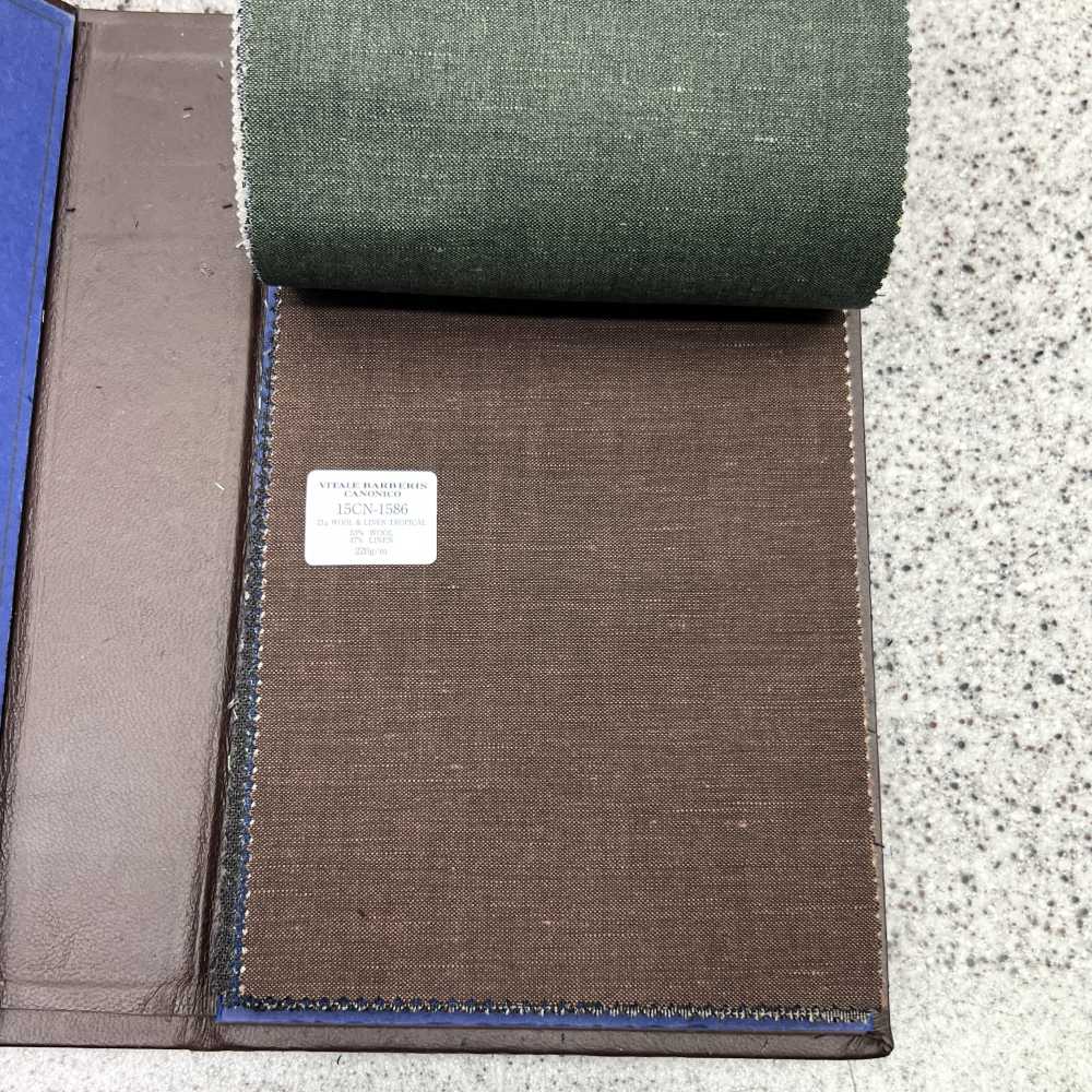 15CN1586 CANONIC カノニコ 21μ WOOL&LINEN TROPICAL 無地 茶色[生地] CANONICO(カノニコ)
