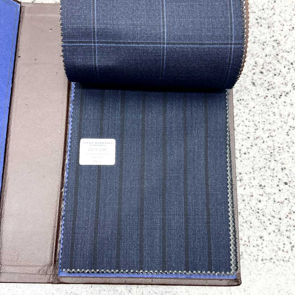 15CN1597 CANONIC カノニコ 21μ RUSTIC TROPICAL ストライプ 紺[生地] CANONICO(カノニコ)