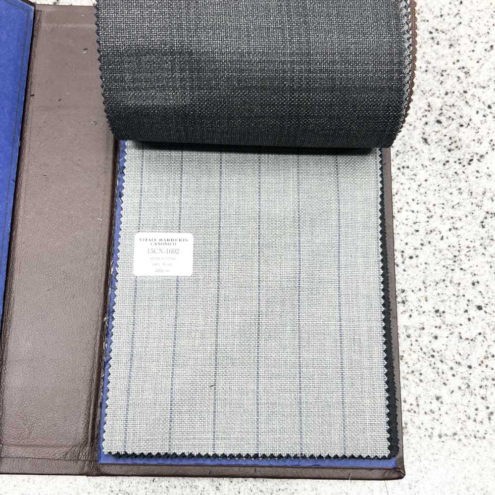 15CN1602 2025SS CANONIC カノニコ MESH SUITING(耳なし) ピンストライプ グレー[生地] CANONICO(カノニコ)