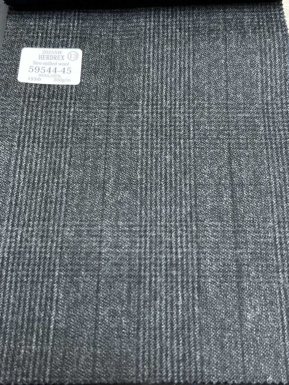 59544-45 25AW HERDREX 【Siro-milled wool】 サイロミルドウール チャコールグレー  グレンチェック[生地] 国島株式会社