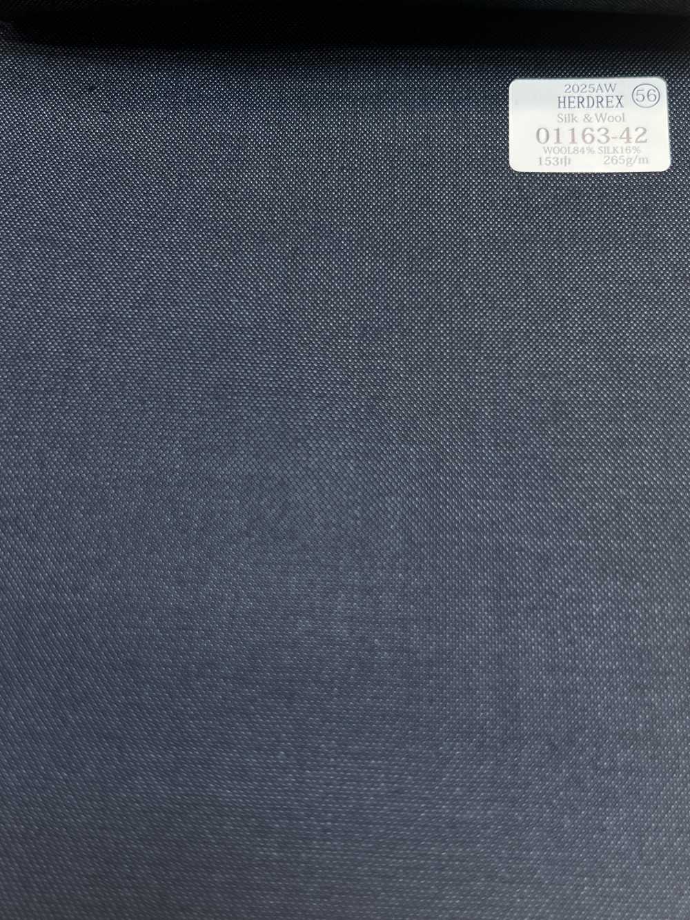01163-42 25AW HERDREX 【Silk ＆ Wool】 シルクアンドウール ネイビー 無地[生地] 国島株式会社