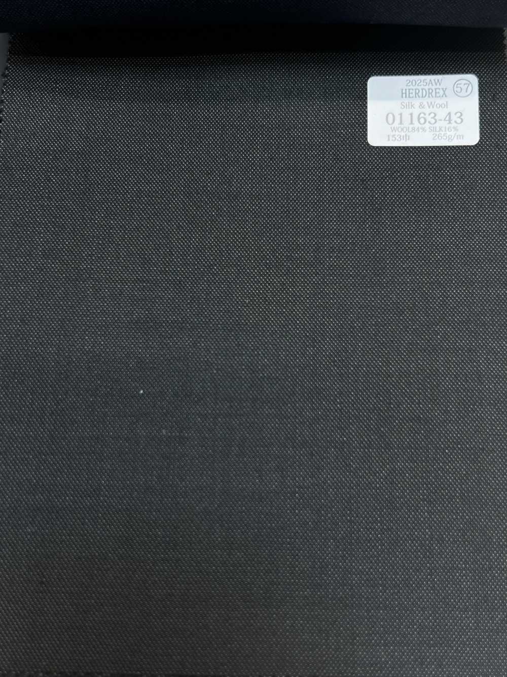 01163-43 25AW HERDREX 【Silk ＆ Wool】 シルクアンドウール チャコールグレー 無地[生地] 国島株式会社