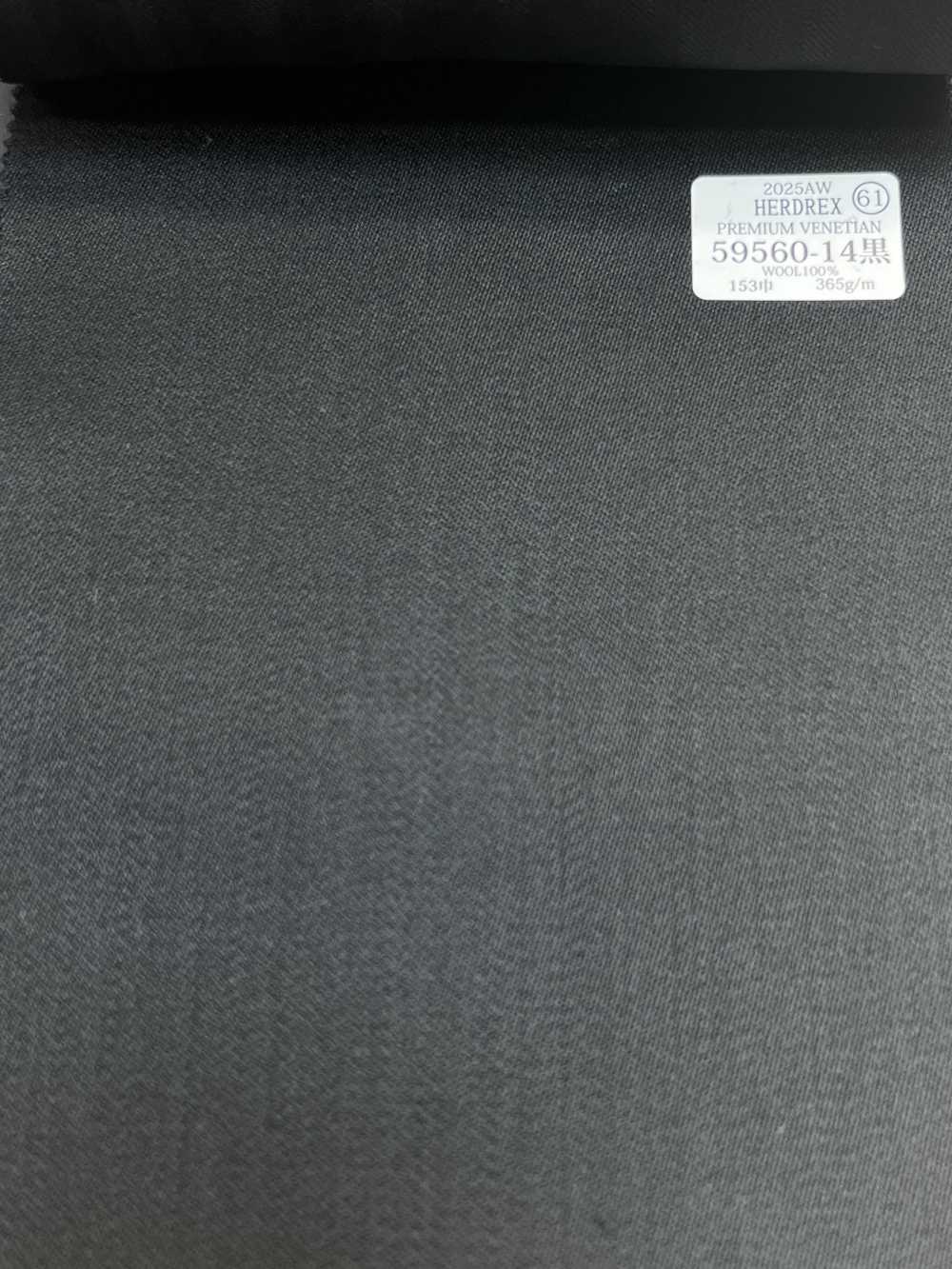 59560-14 25AW HERDREX 【PREMIUM VENETIAN】 プレミアムベネシャン ブラック 無地[生地] 国島株式会社