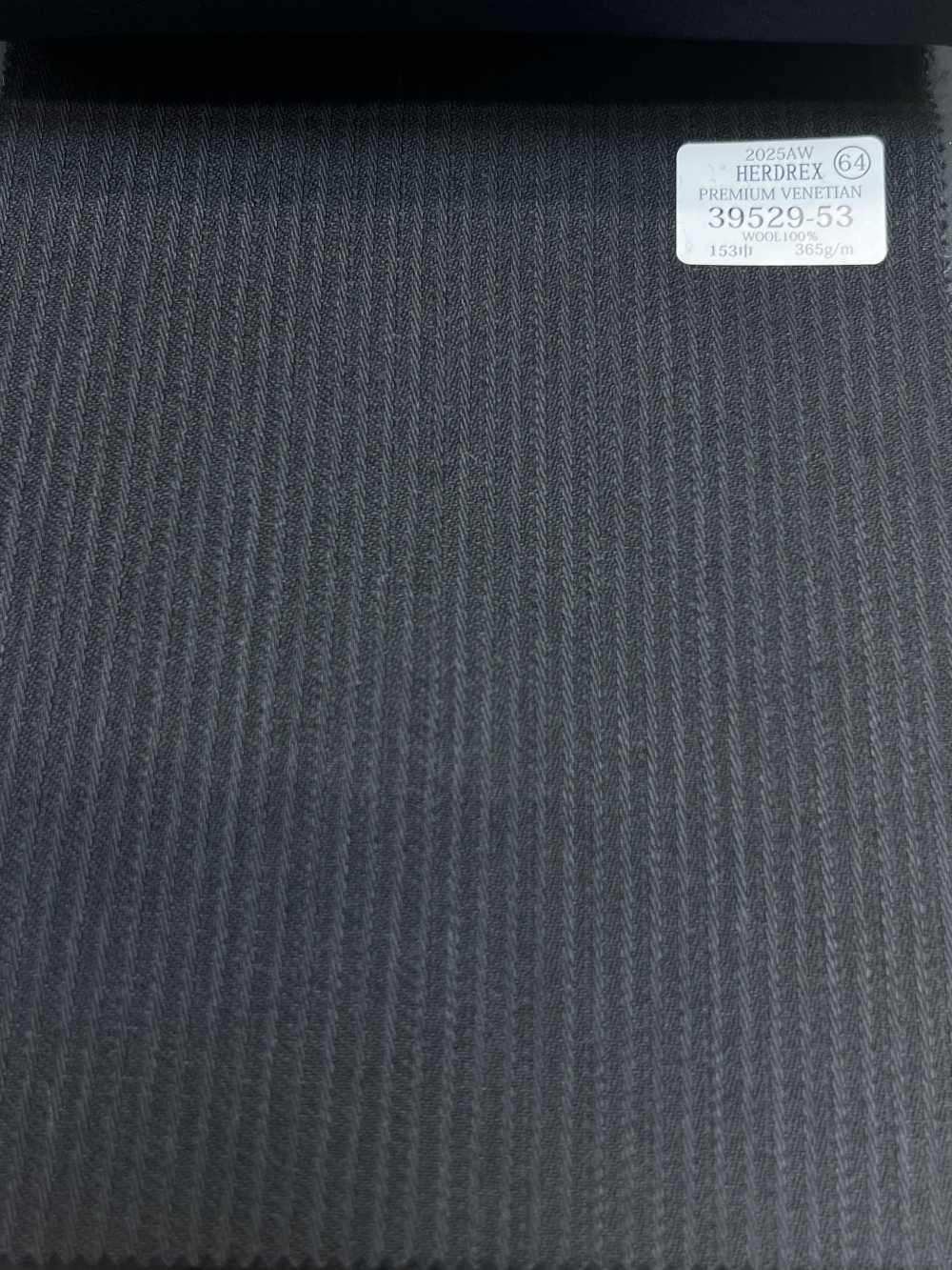 39529-53 25AW HERDREX 【PREMIUM VENETIAN】 プレミアムベネシャン チャコールグレー シャドーストライプ[生地] 国島株式会社