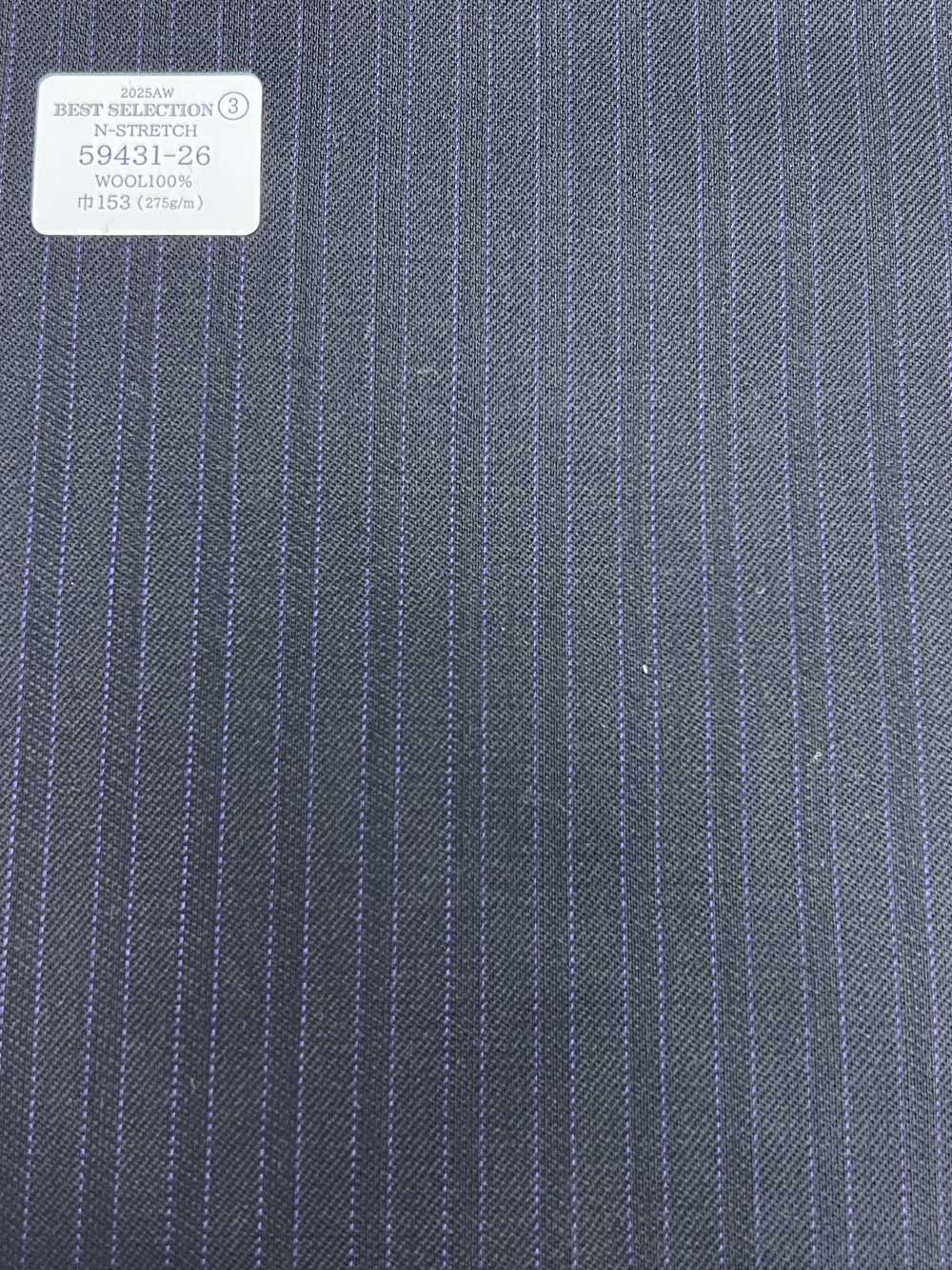 59431-26 25AW BEST SELECTION 【N-STRETCH】エヌストレッチ ネイビーXパープル シャドーストライプ[生地] 国島株式会社