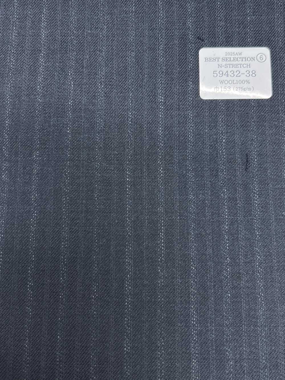 59432-38 25AW BEST SELECTION 【N-STRETCH】エヌストレッチ チャコールグレー シャドーストライプ[生地] 国島株式会社