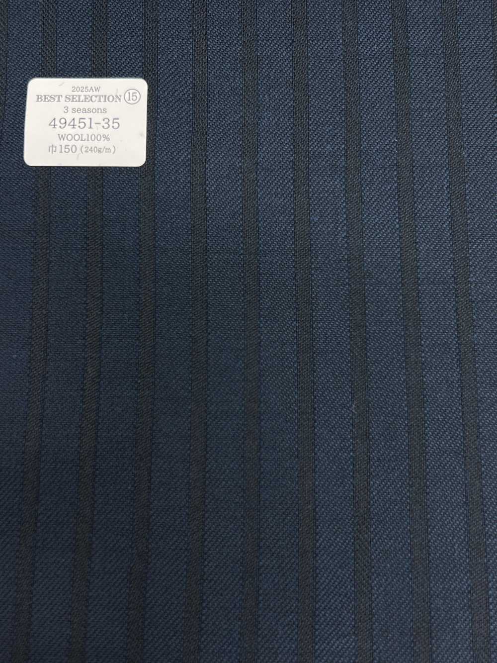 49451-35 25AW BEST SELECTION 【3 seasons】 ブルー シャドーストライプ[生地] 国島株式会社