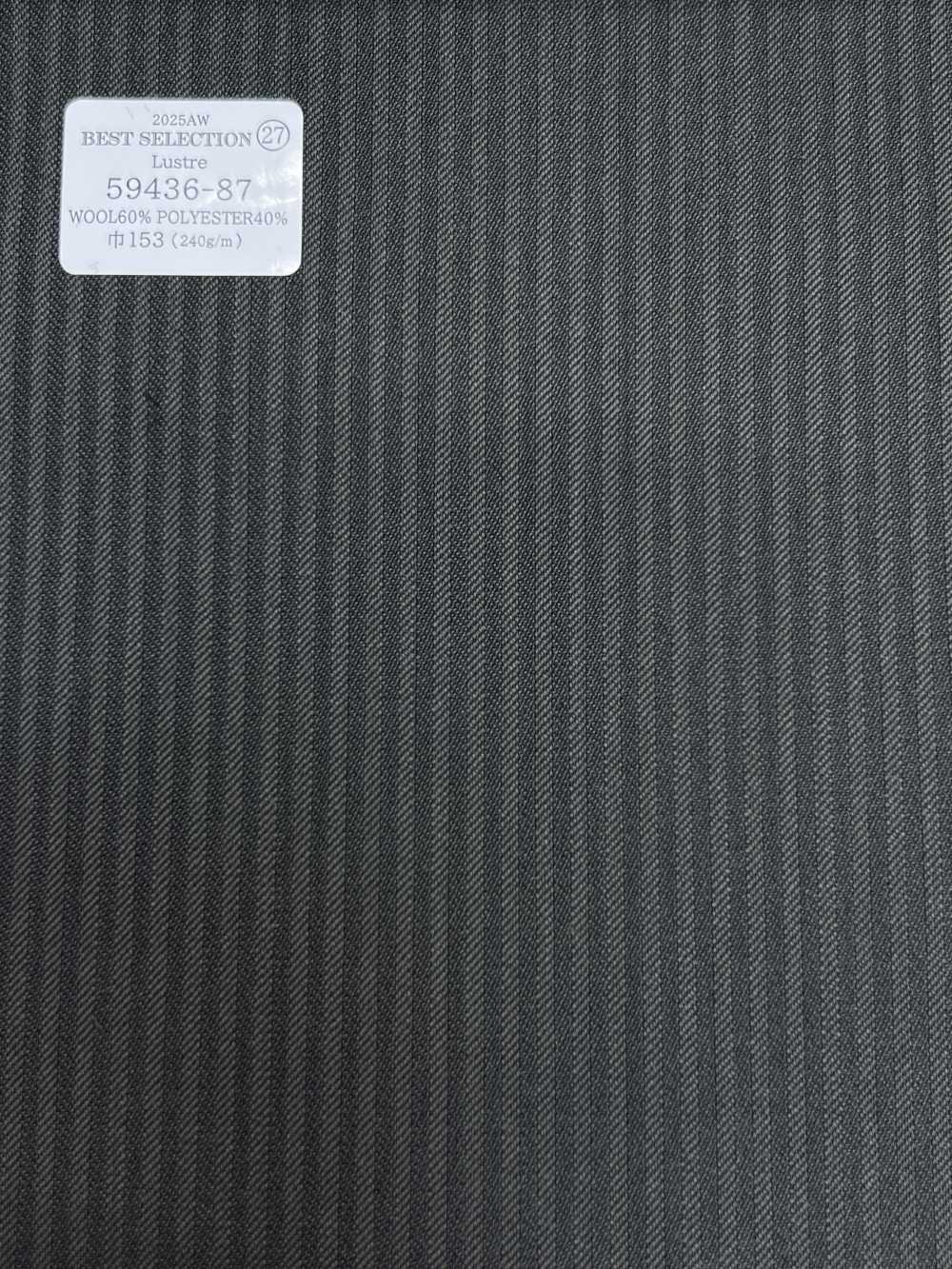 59436-87 25AW BEST SELECTION 【Lustre】ラスター グレー シャドーストライプ[生地] 国島株式会社