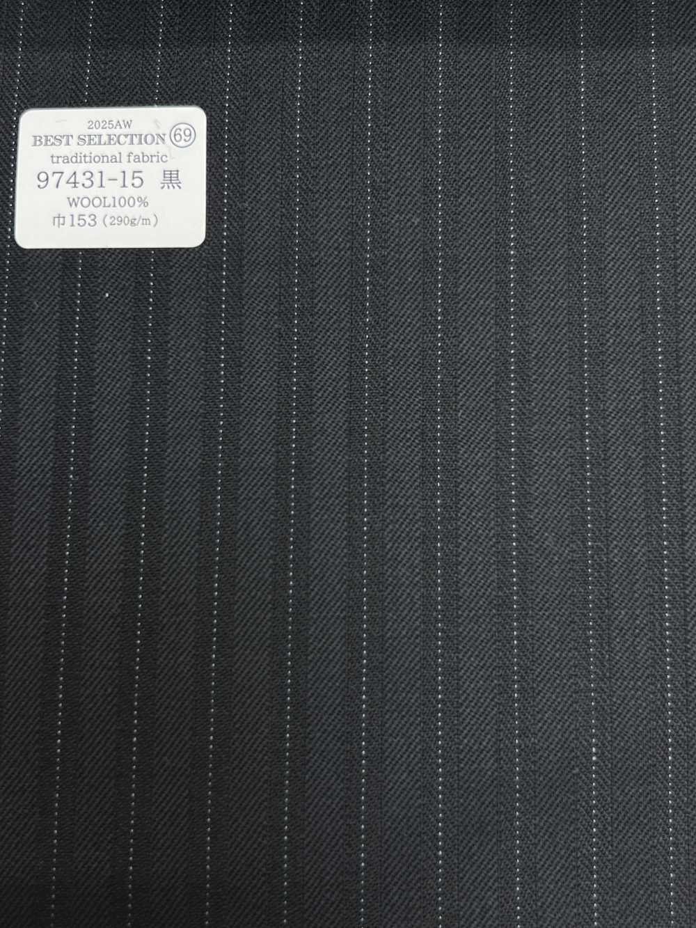 97431-15 25AW BEST SELECTION 【traditional fabric】トラディショナルファブリック ブラック ストライプ[生地] 国島株式会社