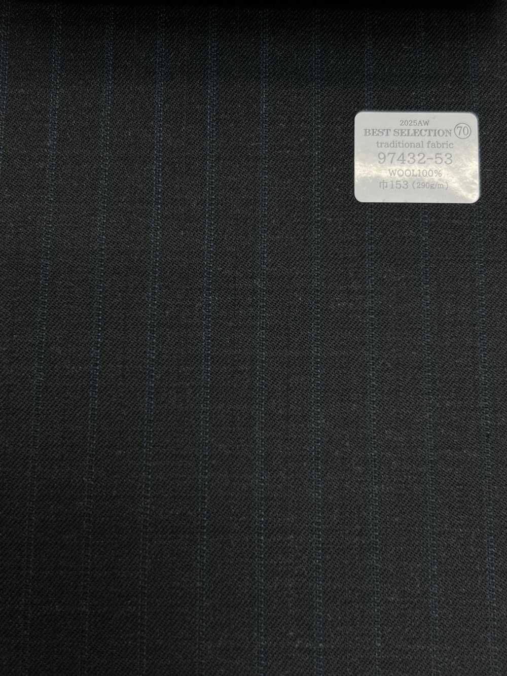 97432-53 25AW BEST SELECTION 【traditional fabric】トラディショナルファブリック チャコールグレー ストライプ[生地] 国島株式会社