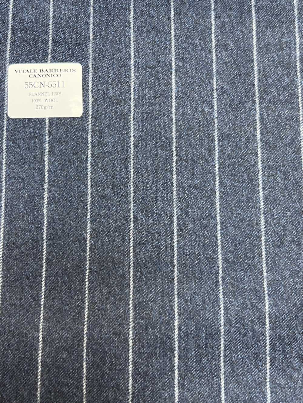 55CN5511 CANONICO(カノニコ) FLANNEL 120’S ブルー ストライプ[生地] CANONICO(カノニコ)