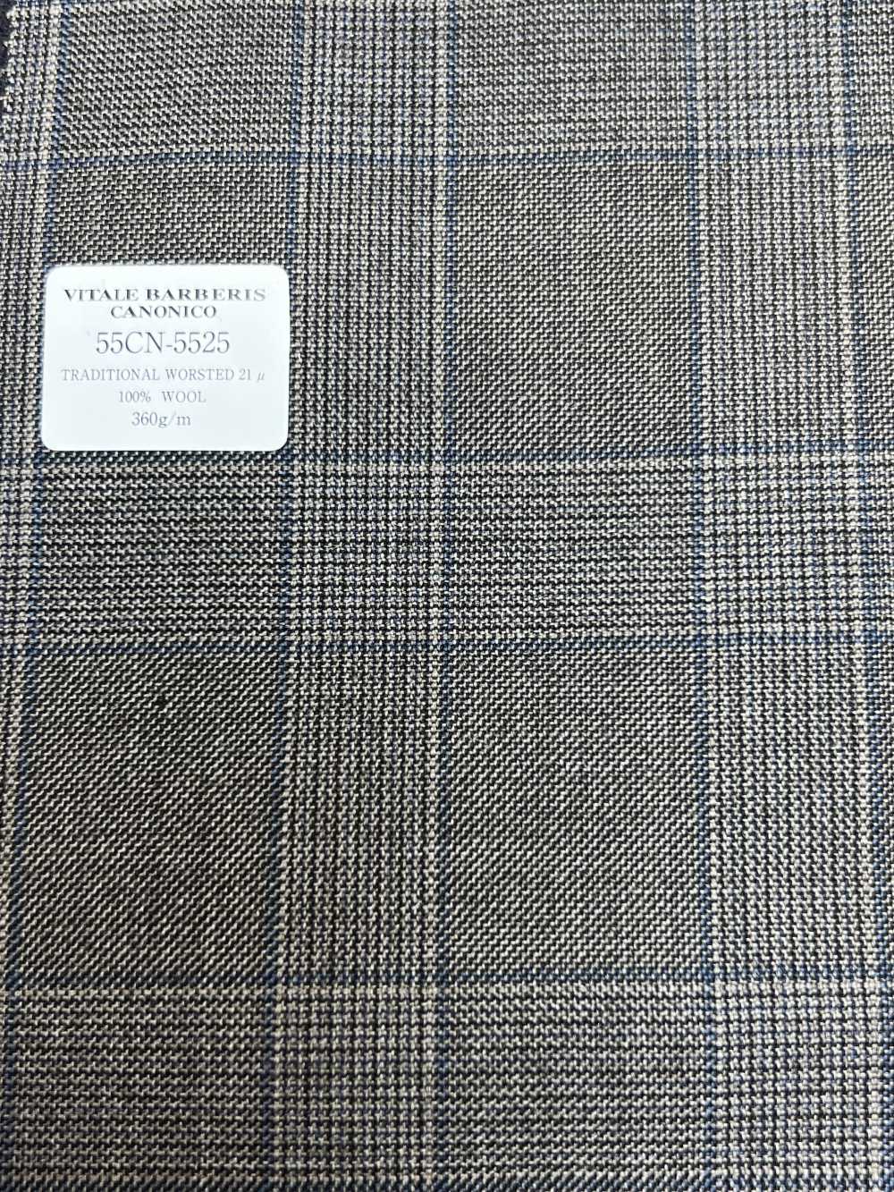 55CN5525 CANONICO(カノニコ) TRADITIONAL WORSTED 21μ ブラウン グレンチェック[生地] CANONICO(カノニコ)