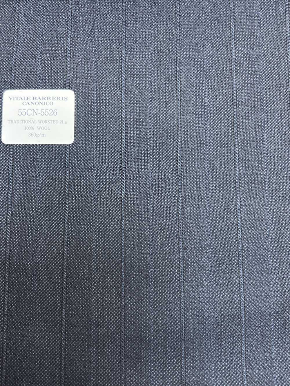 55CN5526 CANONICO(カノニコ) TRADITIONAL WORSTED 21μ ネイビー ストライプ[生地] CANONICO(カノニコ)