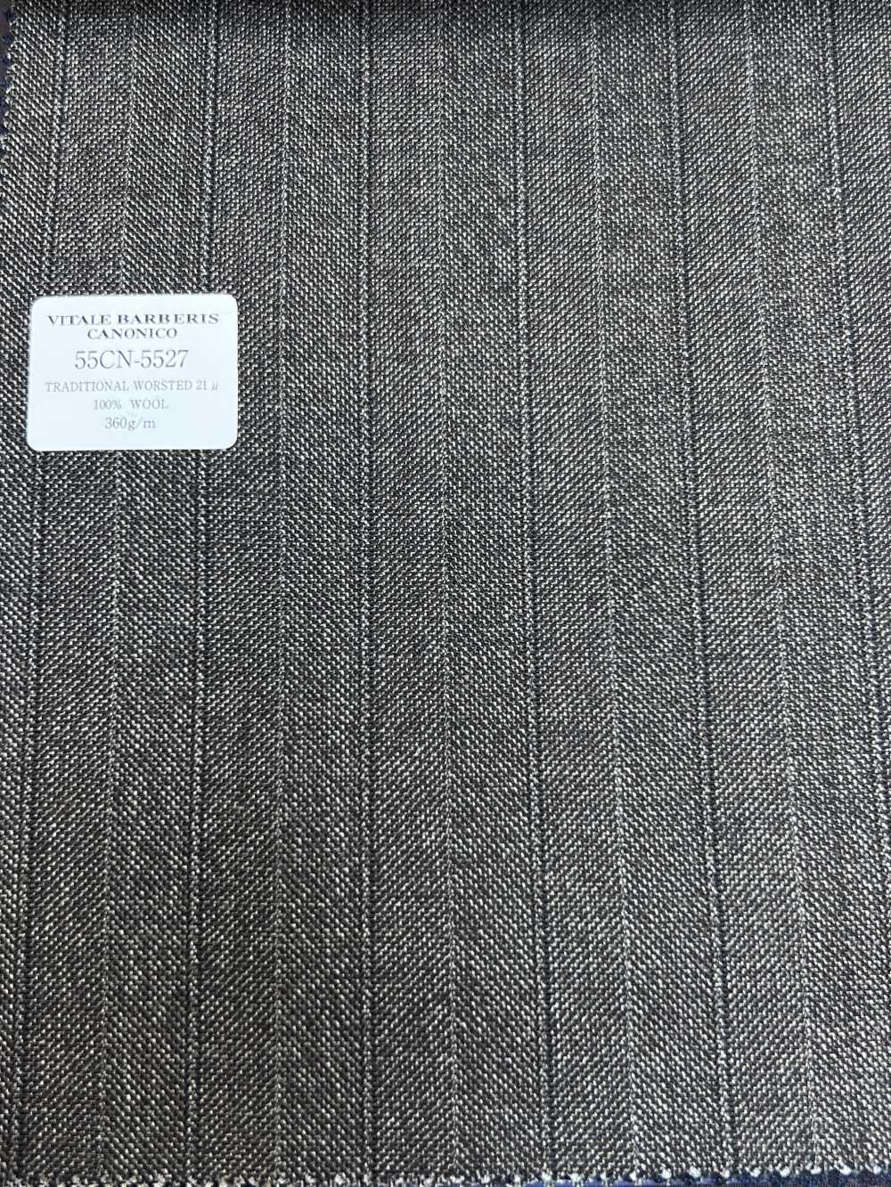 55CN5527 CANONICO(カノニコ) TRADITIONAL WORSTED 21μ ブラウン ストライプ[生地] CANONICO(カノニコ)